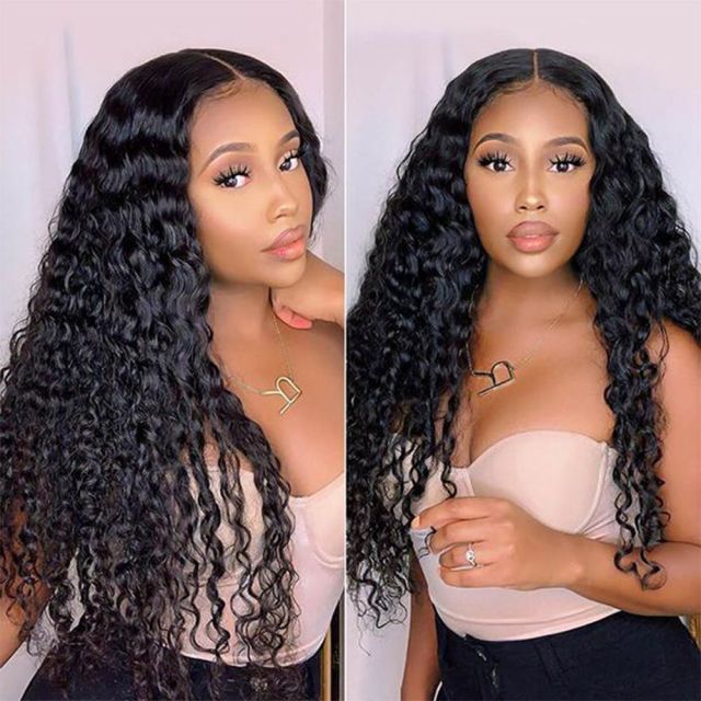 Laborhair 6x6 Pre Plucked Deep Wave Lace Front Wigs Brazilian Virgin Hair Lace Front Wigs 180% Density