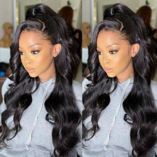 Laborhair 360 Lace Frontal Wigs Body Wave Human Hair With Baby Hair 180% Density