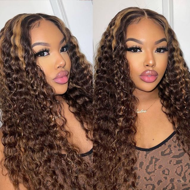 Laborhair Highlight Honey Blonde Deep Wave Lace Front Wigs