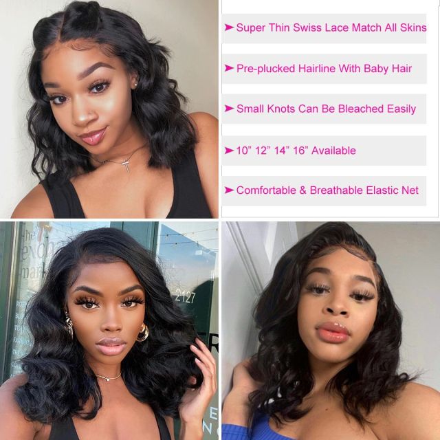 Laborhair Body Wave Lace Front Short Wigs Summer Sale