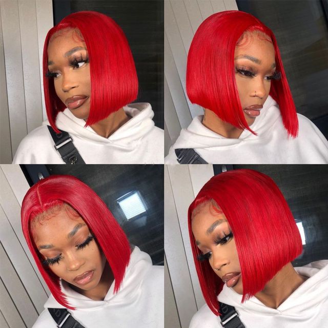 Laborhair Colored Red Wine Straight Hair Bob Wigs