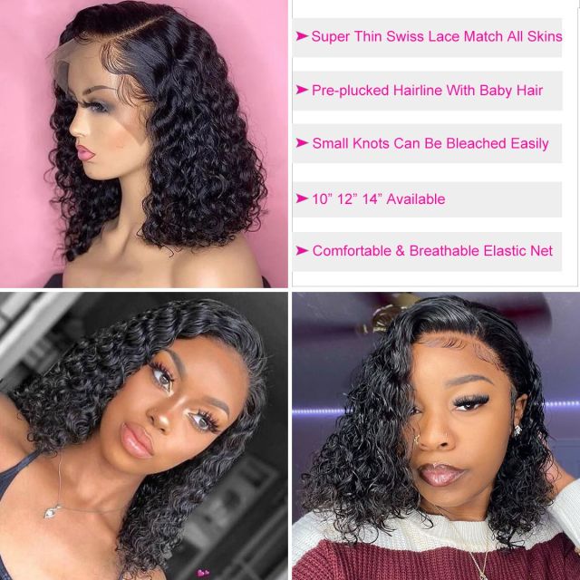 Laborhair Deep Wave Short Lace Front Wigs High Density Fashion Summer Wig