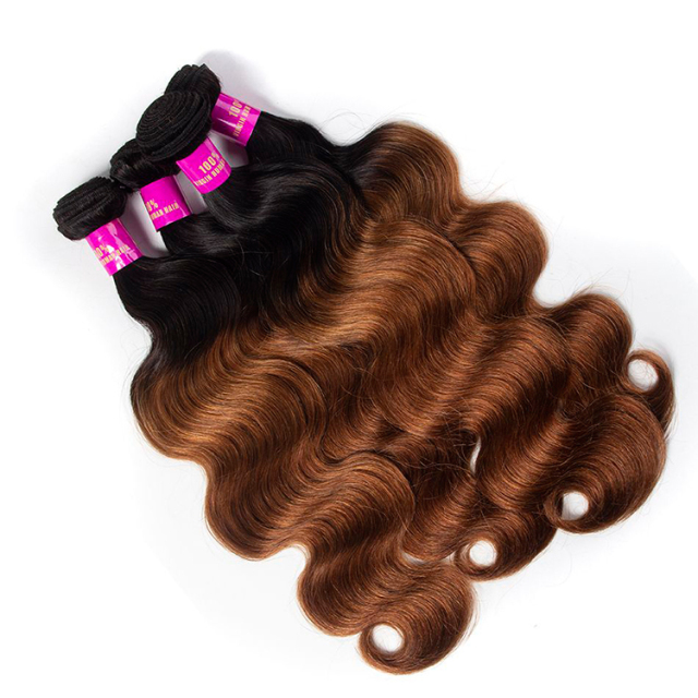 Ombre Hair 1B/30 Brazilian Body Wave 3/4 Bundles Best Hair