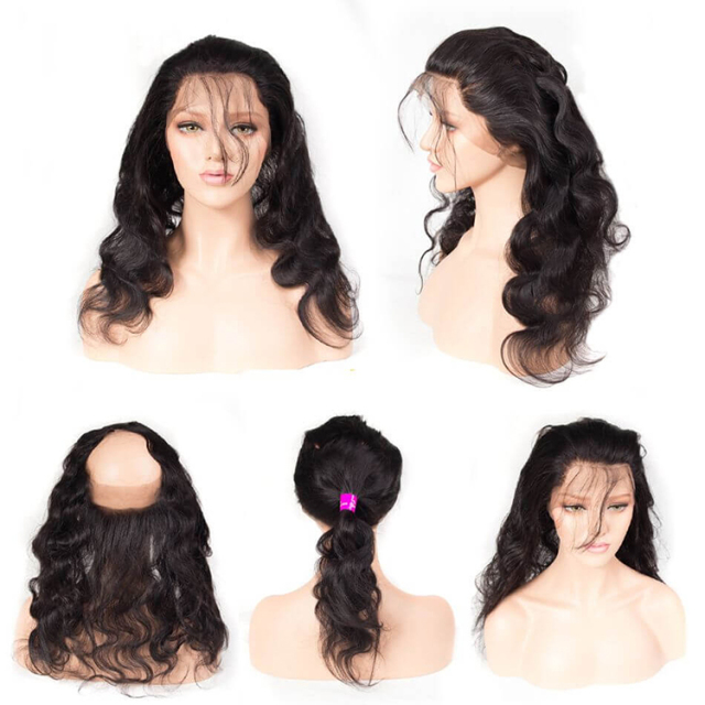 Brazilian Body Wave Hair 3 Bundles With 360 Frontal Brazilian Virgin Human Hair 360 Lace Frontal Closure With Bundles