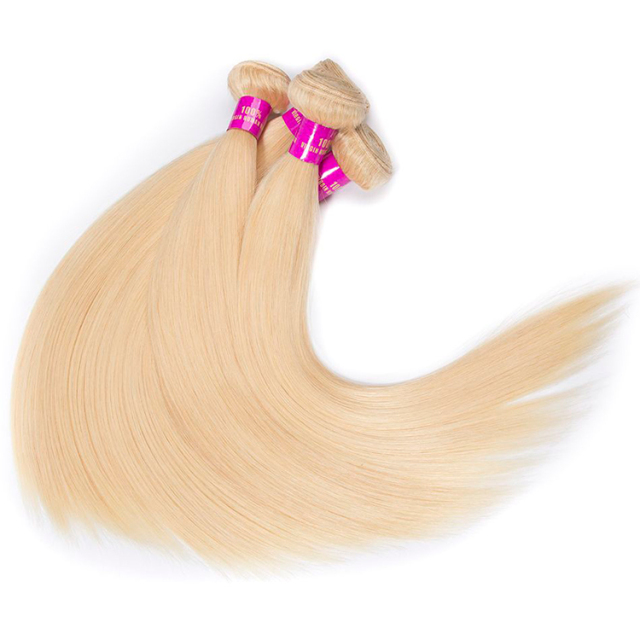 Labor Hair Blonde Hair Bundles With Frontal Brazilian 3 Bundle Straight Hair With Frontal Lace Closure