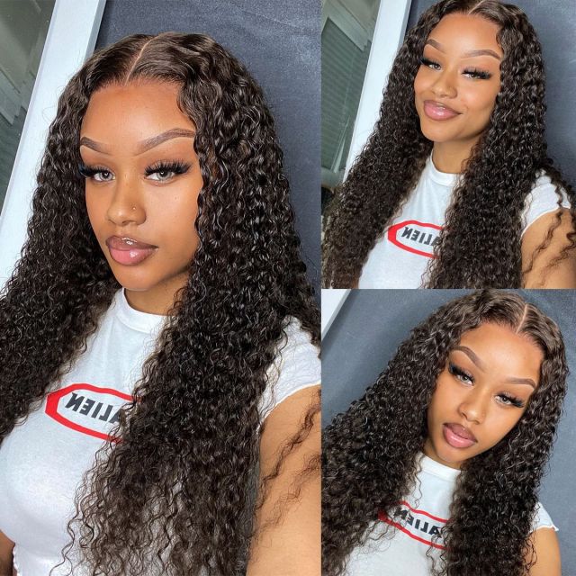 Laborhair Curly Wave Lace Closure Wig HD Glueless Lace Human Hair Wig 180% Density