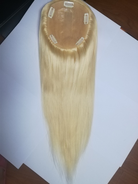 Human Hair Wig Toppers Clip On Top Hairpieces For Thinning Hair