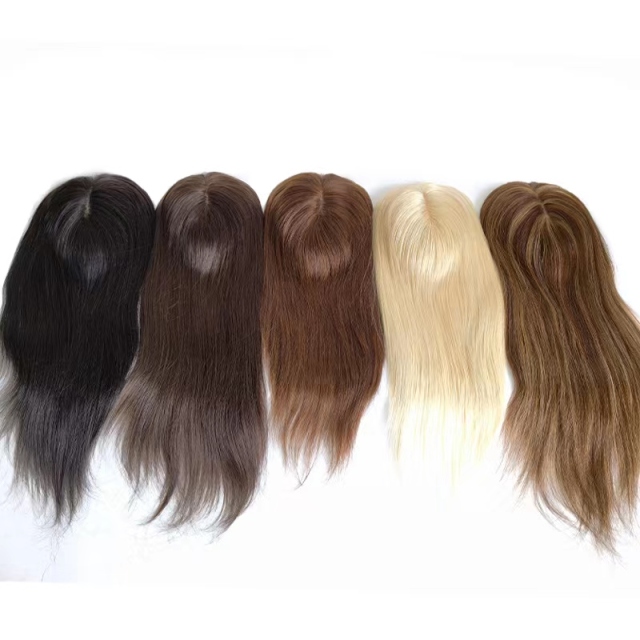 Human Hair Wig Toppers Clip On Top Hairpieces For Thinning Hair