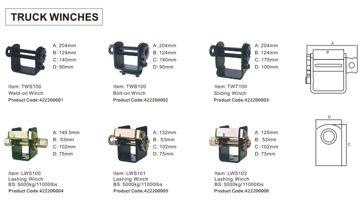 truck winches and lashing winches