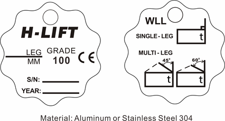 H-Lift CHAIN SLING IDENTIFICATION TAG