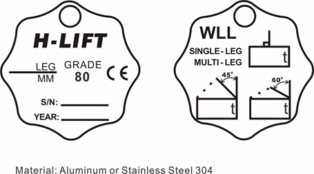 H-Lift CHAIN SLING IDENTIFICATION TAG