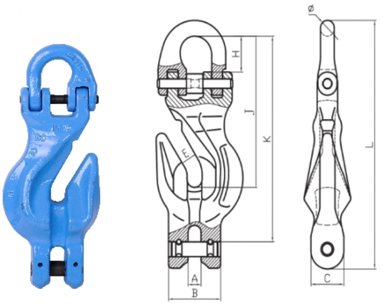 G-100 Half Link Shortening Hook with Clevis Attachment HSC