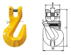 g80 cradle clevis grab hook with safety pin