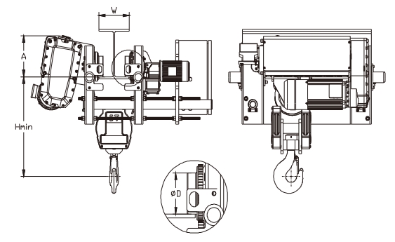 Low Headroom Wire Rope Hoist