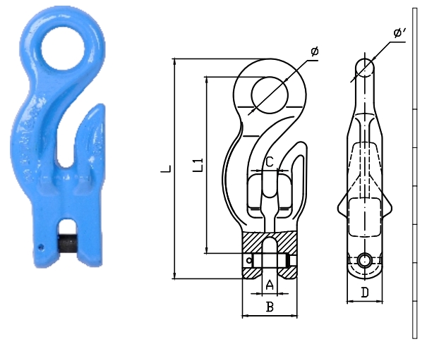 G-100 Eye Grab Hook with Clevis Attachment