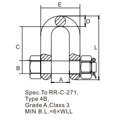 Bolt type Dee Shackle, H-Lift