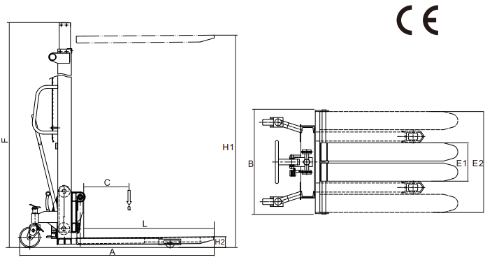 Manual Pallet Stacker, HMSD type