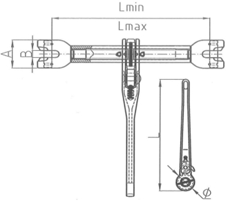 Grade 100 clevis type ratchet load binder