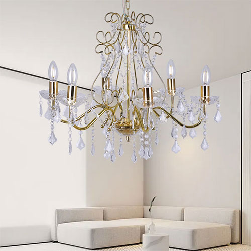 Living Room bedroom chromed Modern LED Crystal Acrylic metal Chandeliers hanging light gold home ceiling pendant light lamp