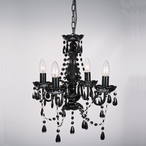 Marie therese 4 way black crystal acrylic chandelier light