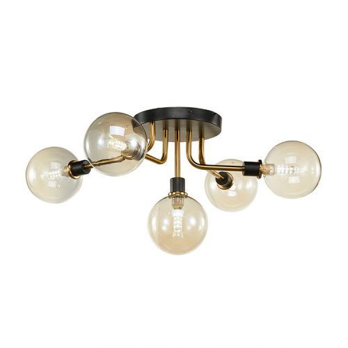 nordic glass shade decorative 5-light sputnik modern linear chandelier ceiling lights