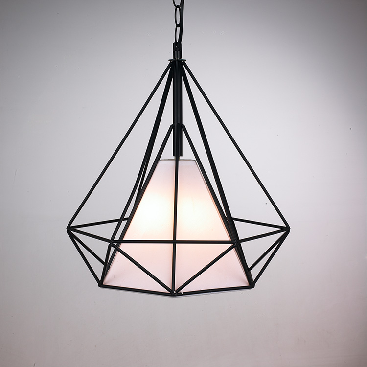 Industrial Lamp Black Cage Wire Rope Pendant Light Home/restaurant/kitchen/shop,home Office Iron Energy Saving Dia 39 * H:37 Cm