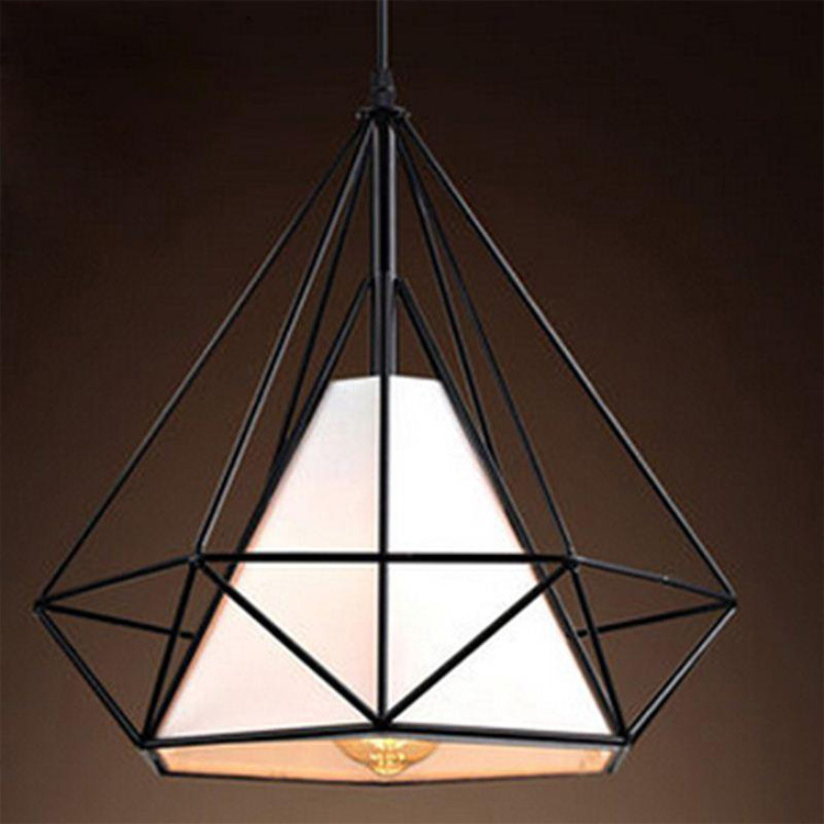 Industrial Lamp Black Cage Wire Rope Pendant Light Home/restaurant/kitchen/shop,home Office Iron Energy Saving Dia 39 * H:37 Cm