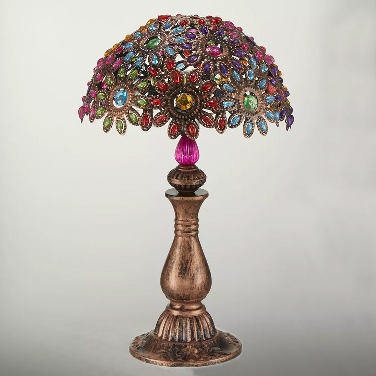 Multi-color wedding crystal decoration mini moroccan lanterns Table lamp resin desk lamp