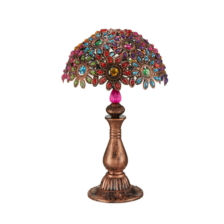 Multi-color wedding crystal decoration mini moroccan lanterns Table lamp resin desk lamp