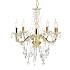 Wholesale Decorative Lamp golden brass acrylic 5 Lights chandelier lighting modern chandelier