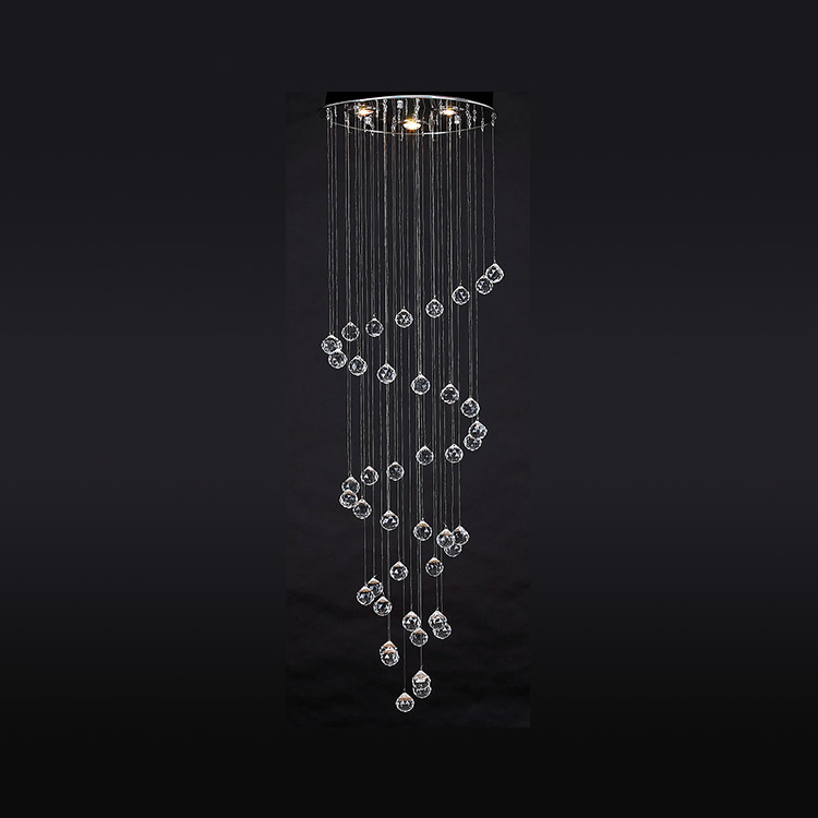 Luxury Villa Modern Chandelier Crystal Lamp Ceiling LED Chandelier European K9 Crystal Spiral Ceiling Light