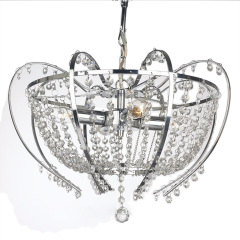 Cascading clear teardrops chrome square flush fitting chandelier round ceiling lightings crystal droplets