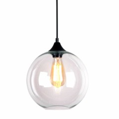 Retro Industrial Globe Loft Cafe Round Glass Ceiling Pendant Light Lamp Shade