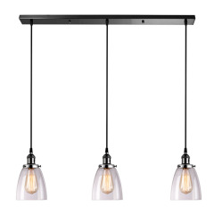 Nordic loft vintage industrial pendent light bar coffee shop glass shade pendant lamp