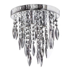 Modern Chandelier Crystal leaves Fixture Pendant Ceiling Lamp Customized Home Chrome Acrylic