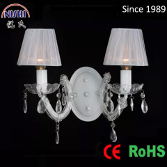 modern living room led white silk lampshade acrylic home decorative wall light lighting