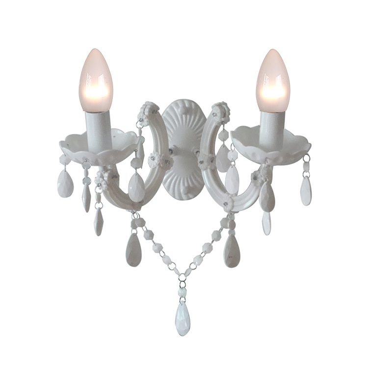 Polished Chrome Frame wall light fixtures indoor Mount Clear Crystal Droplets Wall Chandelier Lamp