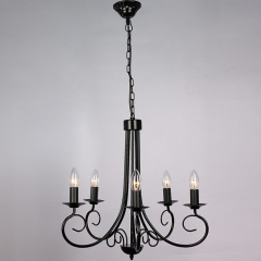 wholesale hot selling-black 6 arms iron chandelier light for hotel room
