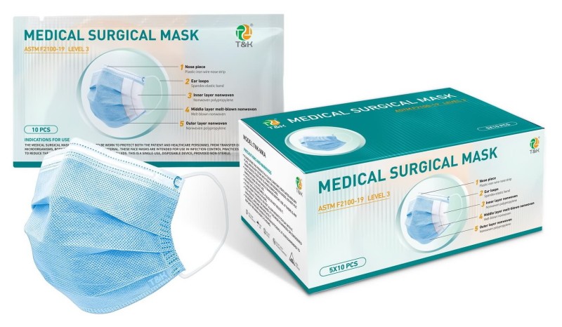 Masque chirurgical médical 3 plis ASTM F2100-L3