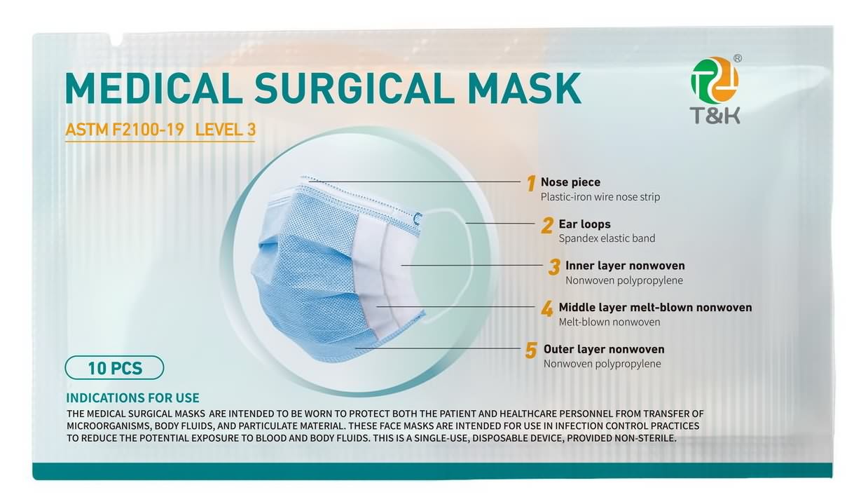 Masque chirurgical médical 3 plis ASTM F2100-L3