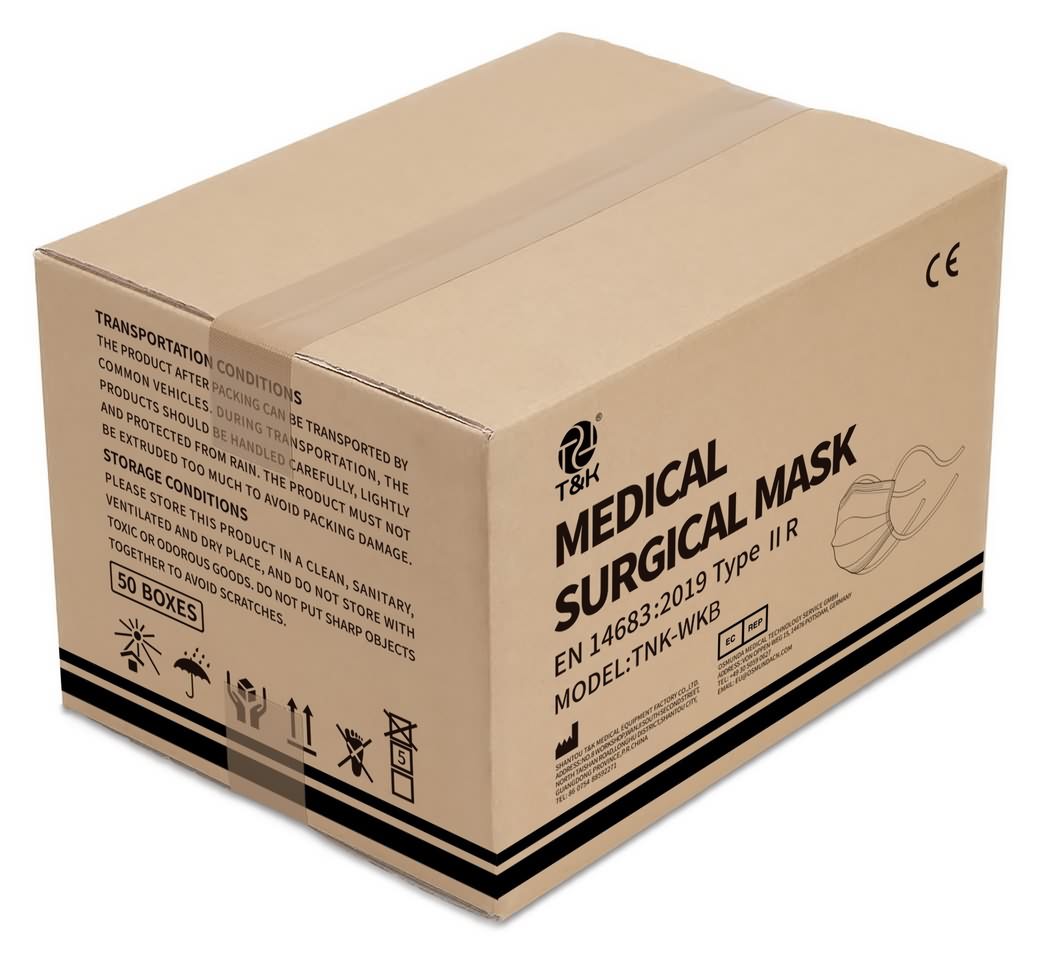 Masque chirurgical médical à 3 plis de type IIR (à nouer)
