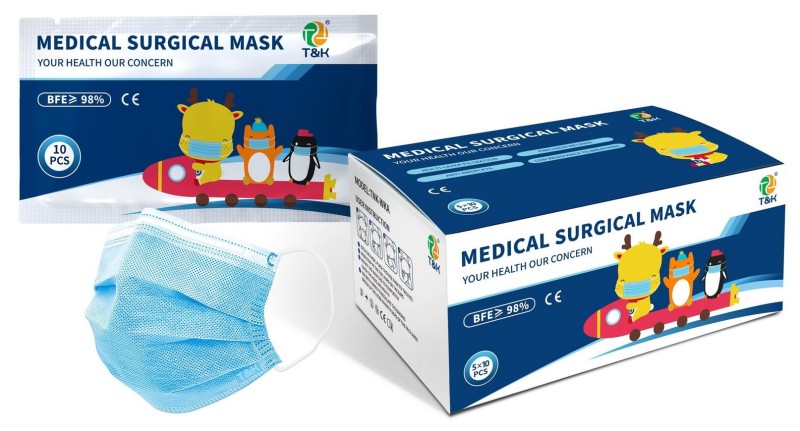 Masque chirurgical médical de type IIR à 3 plis pour enfants