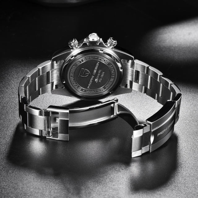 PAGANI DESIGN Men's Quartz Watches Daytona Homage Wrist Watch with Seiko VK63 Movement Sapphire Glass Waterproof Stainless Steel Strap Ceramic Bezel