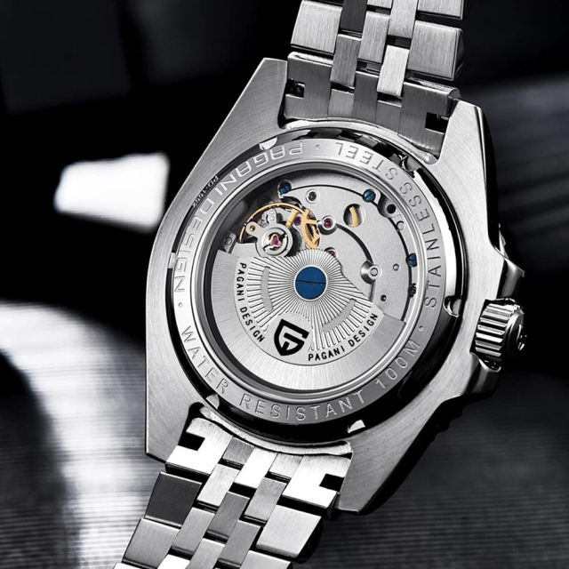 PAGANI DESIGN Men's Watches Automatic GMT Mechanical Stainless Steel Waterproof Wrist Watch for Men Jubilee Bracelet Sapphire Glass