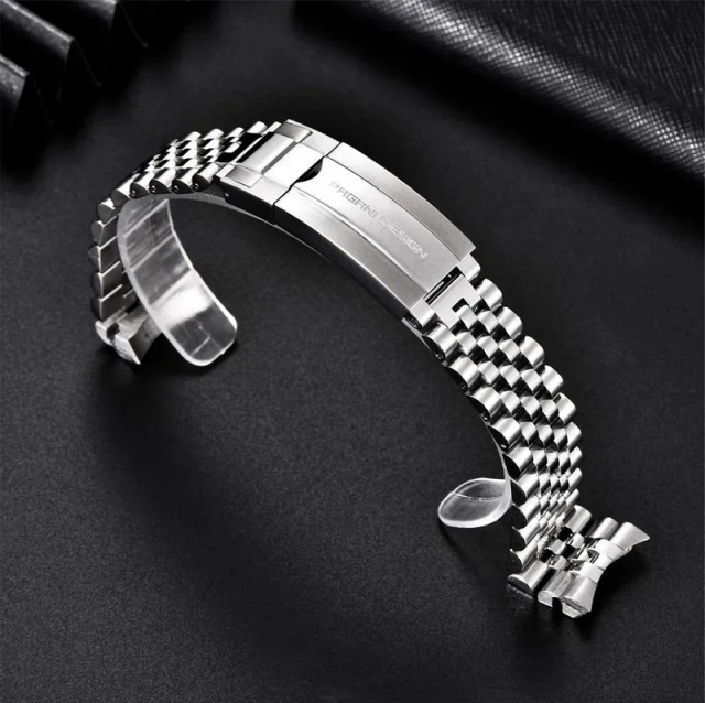 PAGANI DESIGN Original Stainless Steel Bracelet with Delpoyment Clasp, Fold-Over Clasp