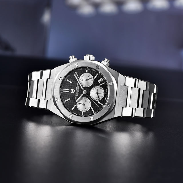 PAGANI DESIGN Men's Sports Quartz Watches PD1707 New Chronograph Wrist Watch for Men Sapphire Stainless Steel Leather Watchband Waterproof Business Dress Wristwatch