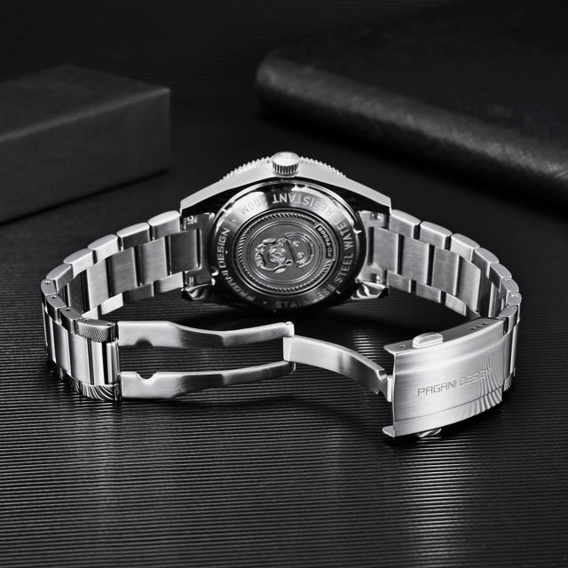 PAGANI DESIGN New Men's Automatic Watches Mechanical full Stainless Steel Wristwatch Classic Retro 200m Waterproof Business Sports Watches