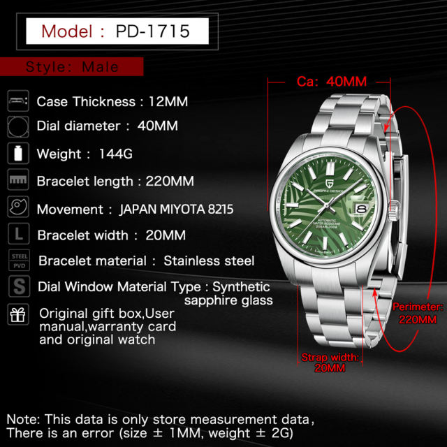 PAGANI DESIGN Men's Automatic Watches New Release oyster perpetual homage full Stainless Steel Waterproof Luxury Wrist Watches for Men