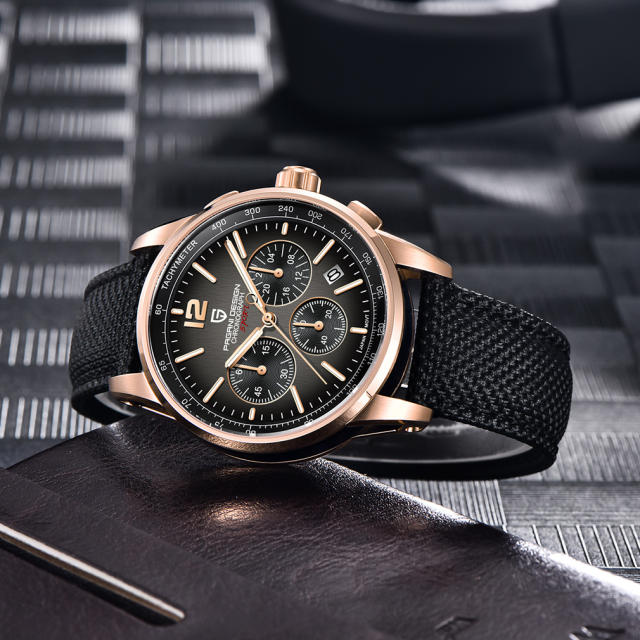 PAGANI DESIGN New Men's Quartz Watches Sports Chronograph Stainless Steel Leather Wrist Watches for Men PD YS008