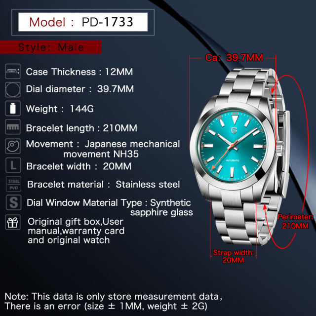 PAGANI DESIGN New Men's Automatic Watches Milgauss Homage full Stainless Steel Wrist Watch